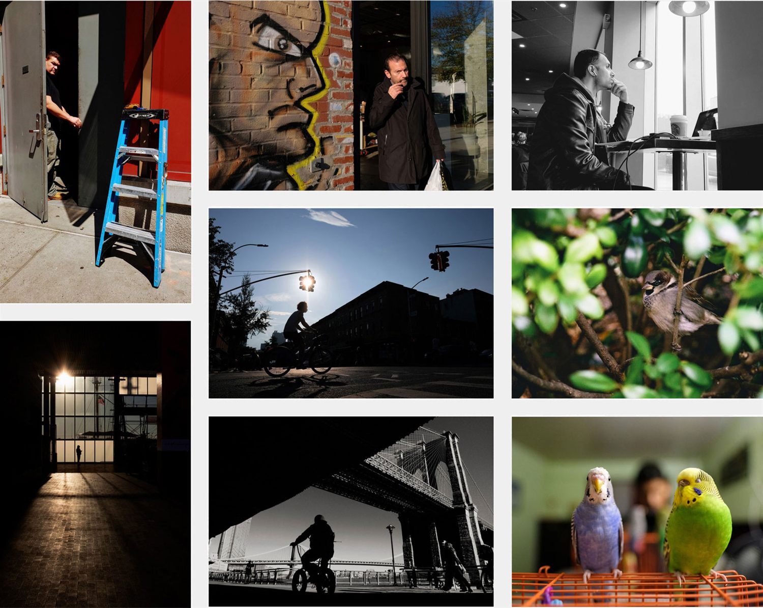 A grid of Ahmed's street photography from around New York
