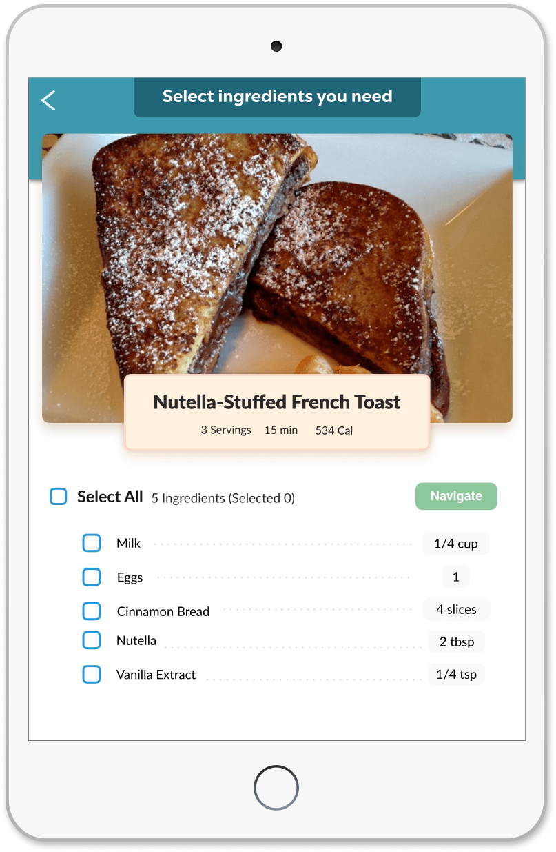 Rethinking the Recipe Browse: screenshot